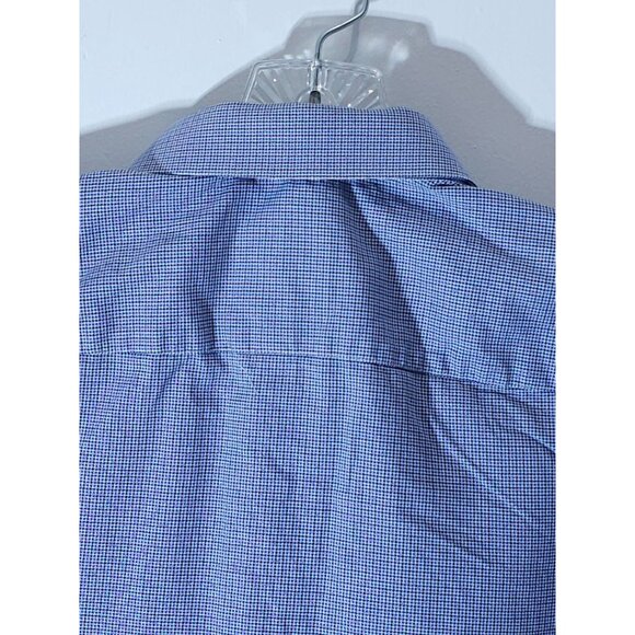 Ben Sherman Tailored Skinny Fit Mens Shirt 17 1/2 - 44/45 Blue Brown Checkered L - Picture 8 of 16